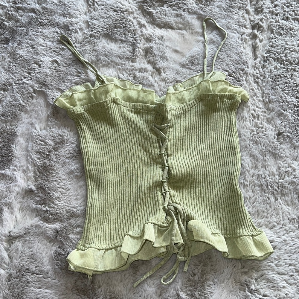 Green blouse tank top